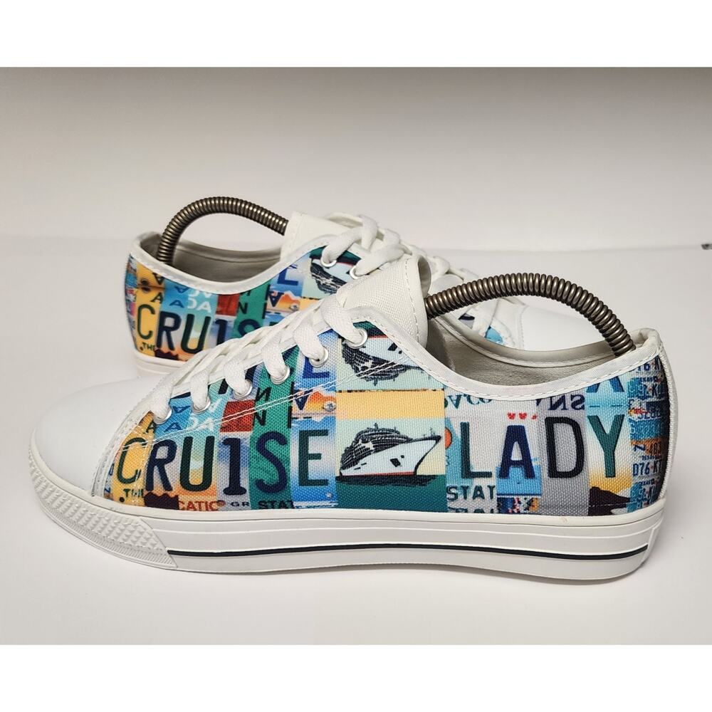 Cruise Lady Custom License Canvas Low Top Casual Sneaker Shoes Size US 10 - Picture 4 of 10